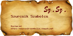 Szurcsik Szabolcs névjegykártya